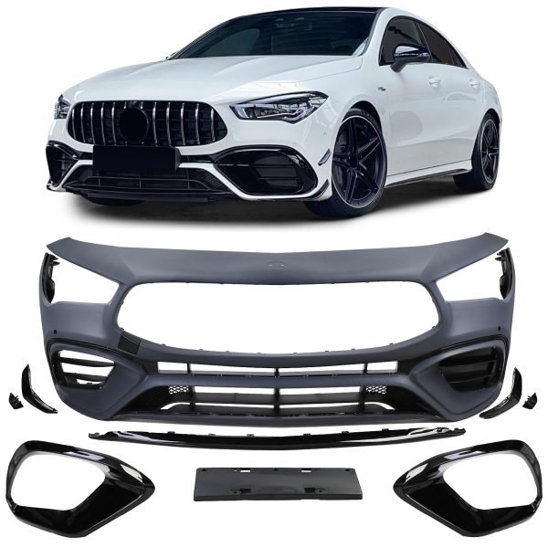 Sport optic front bumper with strips for MERCEDES CLA C118
