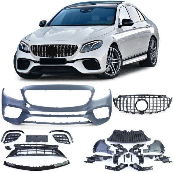 Sport bumper with black and chrome front grille for MERCEDES E-CLASS W213/S213