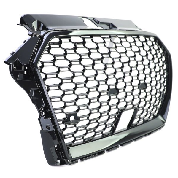 Sport gloss black honeycomb front grille for AUDI A3 8V - Slika 3