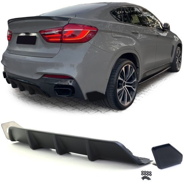 Performance matt black rear diffuser for BMW X6 F16