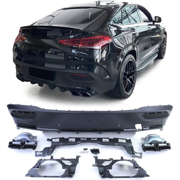 Sport rear diffuser with black tailpipes for MERCEDES GLE C167