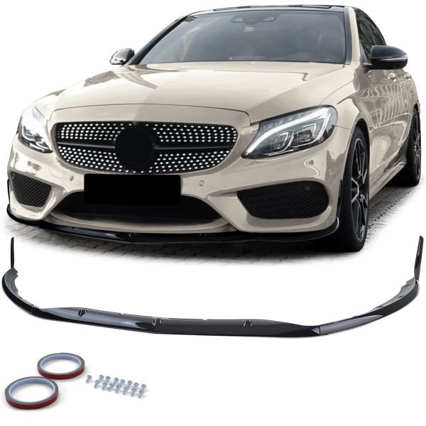 Sport gloss black front splitter for MERCEDES C-CLASS W205/S205