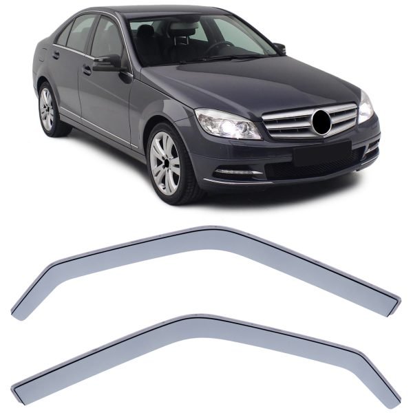 Black wind and rain deflectors for MERCEDES C-CLASS W204/S204