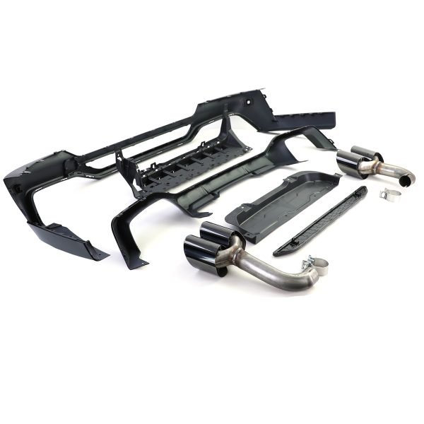 Performance gloss black diffuser with black tailpipes conversion for BMW X4 G02 - Slika 9