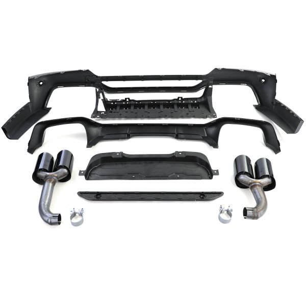 Performance gloss black diffuser with black tailpipes conversion for BMW X4 G02 - Slika 10
