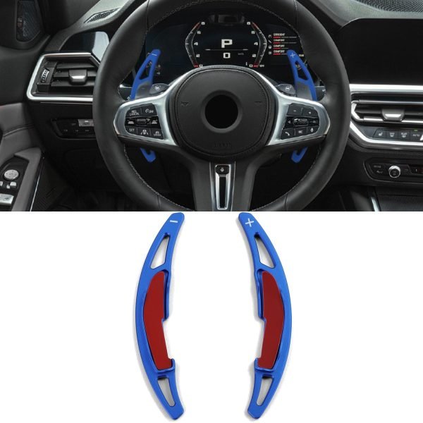 Blue paddle shifters extensions for BMW X5M F85 and X6M F86