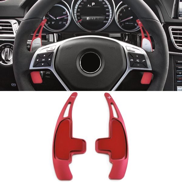 Aluminum red shift paddle extensions for MERCEDES A45 W176 C63 W204 E63 W212