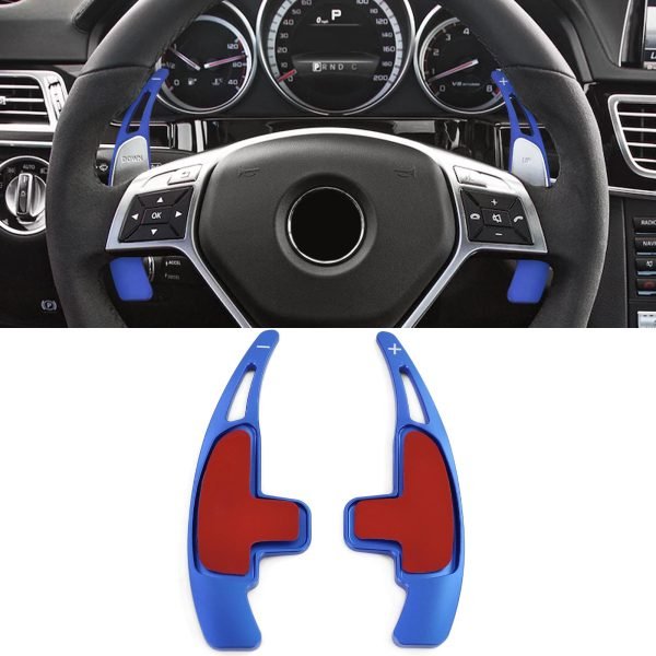 Aluminum blue shift paddle extensions for MERCEDES A45 W176 C63 W204 E63 W212