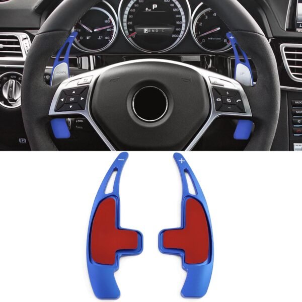 Blue aluminum paddle shifter extensions for MERCEDES AMG SL63 65 R230 SLK55 R171 SLS