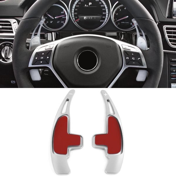Silver aluminum paddle shifter extensions for MERCEDES S63 W221 CLA45 C117 CLS63 C218