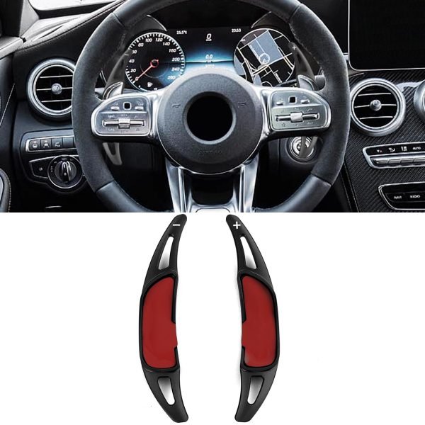 Black aluminum paddle shifter extensions for MERCEDES S63 S65 W222 and E43 E53 E63 AMG W213/S213