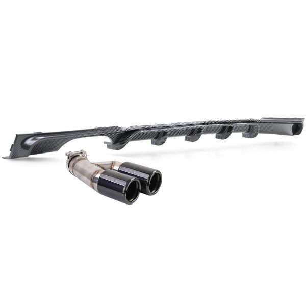Carbon look rear diffuser with black tailpipes for BMW 3 SERIES F30/F31 - Slika 2