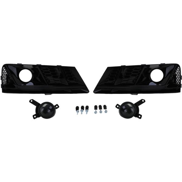 Gloss black honeycomb bumper grilles for AUDI A4 B9 - Slika 2