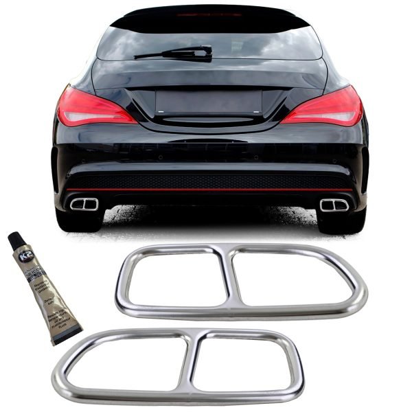 4-pipe look exhaust taipipe trim for MERCEDES CLA C117/X117