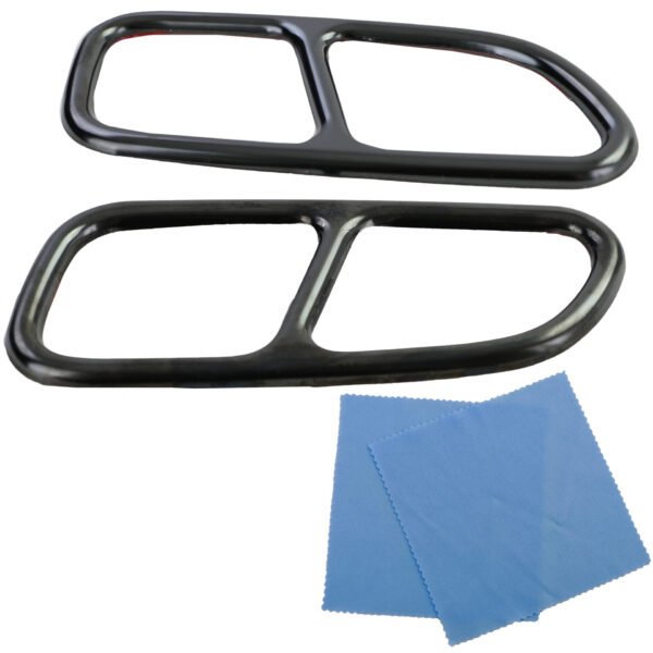 Black 4-pipe look exhaust tailpipe trims for MERCEDES SLK R171 - Slika 2