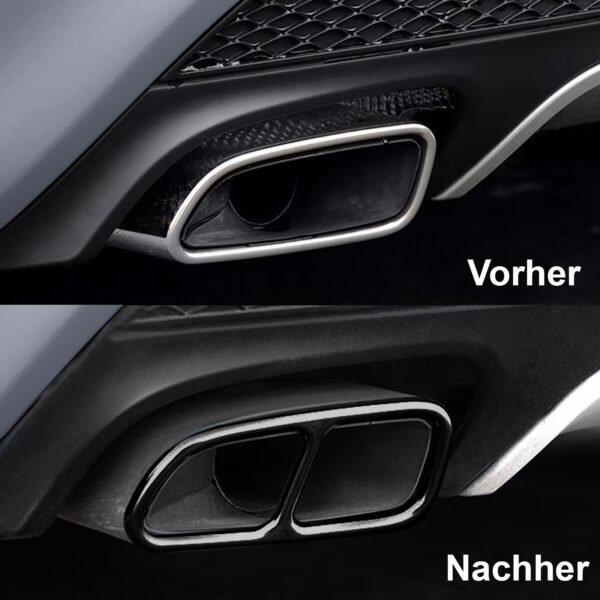 Black 4-pipe look exhaust tailpipe trims for MERCEDES SLK R171 - Slika 9