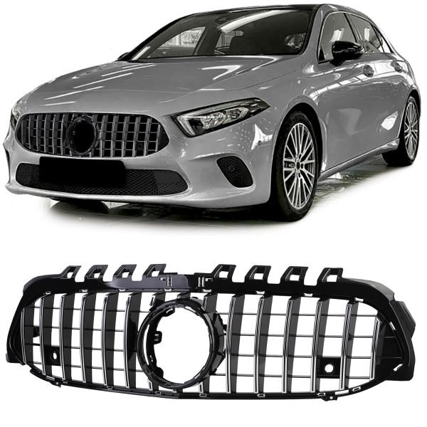 Sport gloss black chrome radiator grille for MERCEDES A-CLASS W177/V177