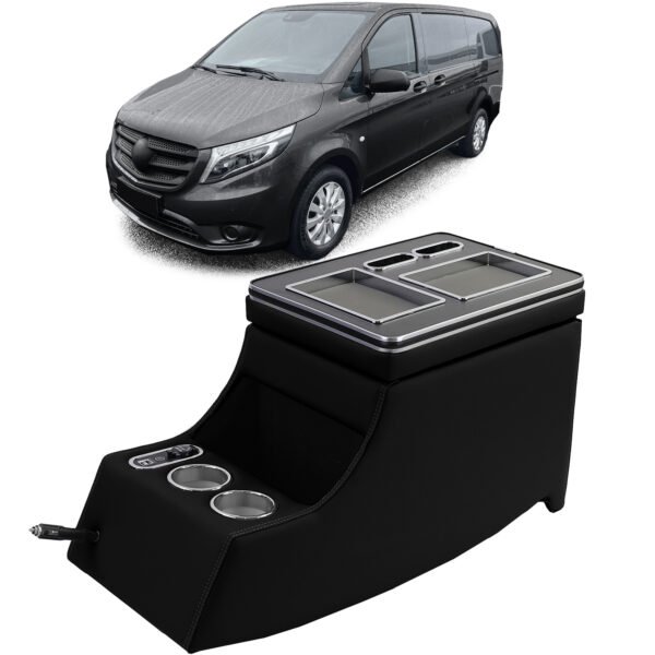 Black center console with armrest for MERCEDES V-CLASS W447 and VIANO W639