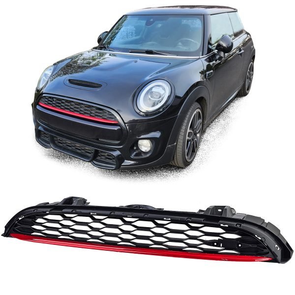 Sport honeycomb radiator grill with red stripe for MINI One Cooper F55/F56/F57