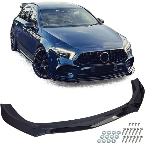 Gloss black front splitter for MERCEDES A-CLASS W177/V177