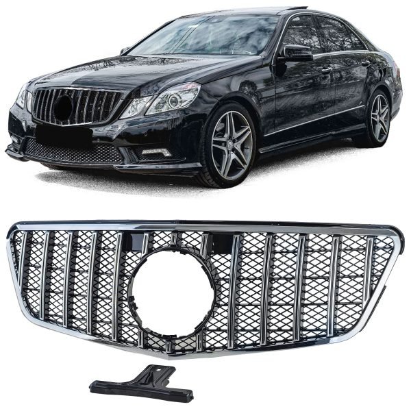 Sport black and chrome front grille for MERCEDES E-CLASS W212/S212
