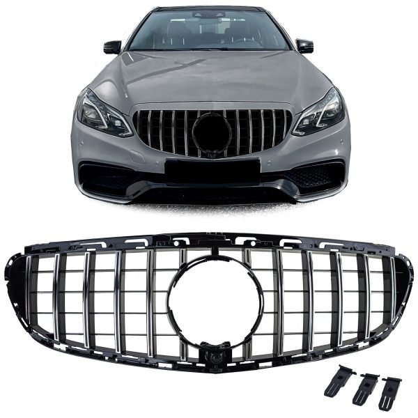 Sport black and chrome front grille for MERCEDES E-CLASS W212/S212