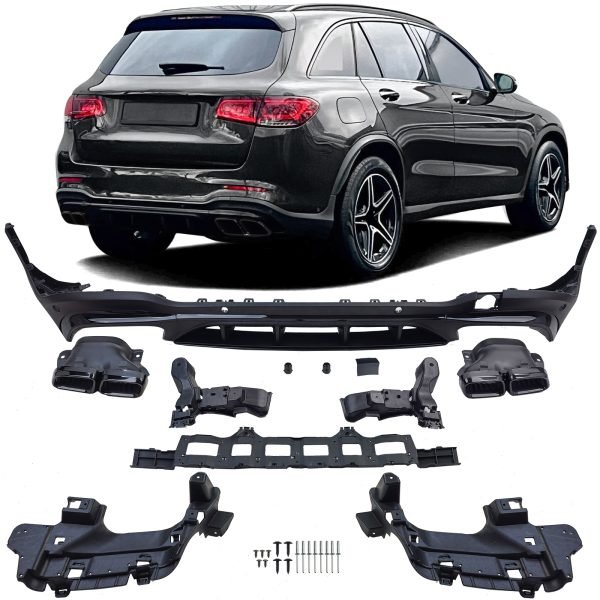 Sport rear diffuser with black tailpipes Mercedes GLC X253