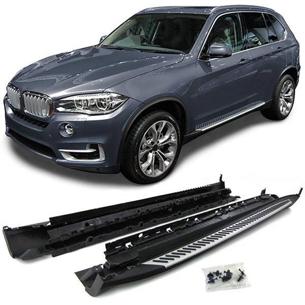 Aluminum running boards with side protection for BMW X5 F15
