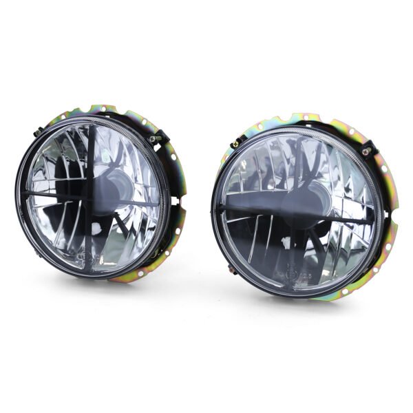 Headlights with Crosshair (Black Smoke) for VW Golf 1 + Cabrio 74-83 - Slika 2