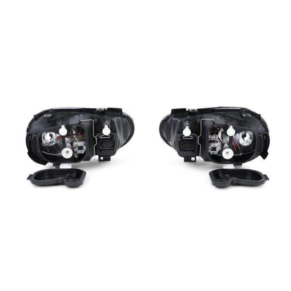 Headlights with integrated Fog lights (Black) for VW Golf IV 4 97-03 - Slika 3