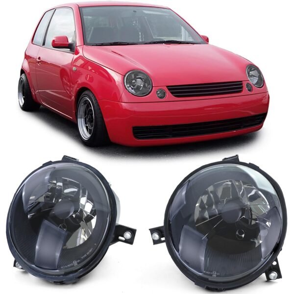 H4 clear glass black smoke fog light set for VW LUPO
