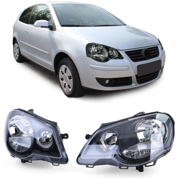 Black GTI Cup headlights for VW POLO 9N3