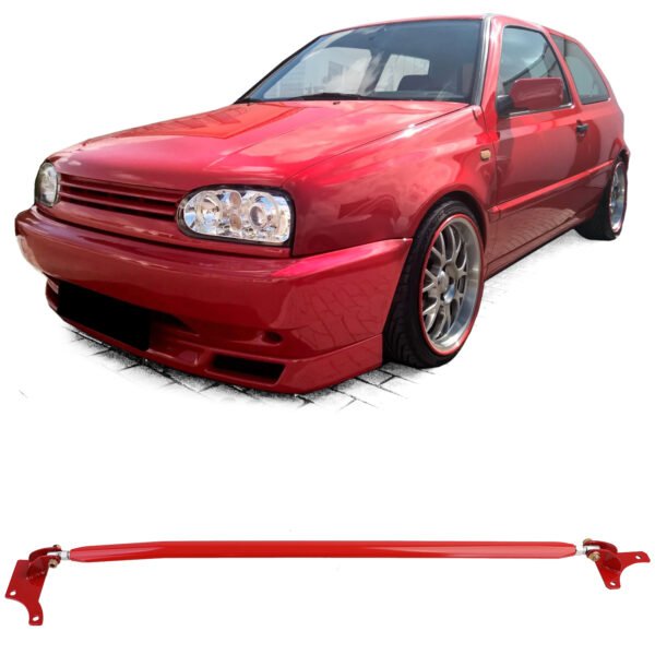Red aluminum adjustable strut brace for VW GOLF 4 and BORA