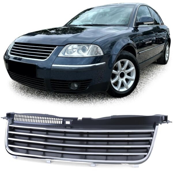 Black and chrome front radiator grille for VW PASSAT B5.5