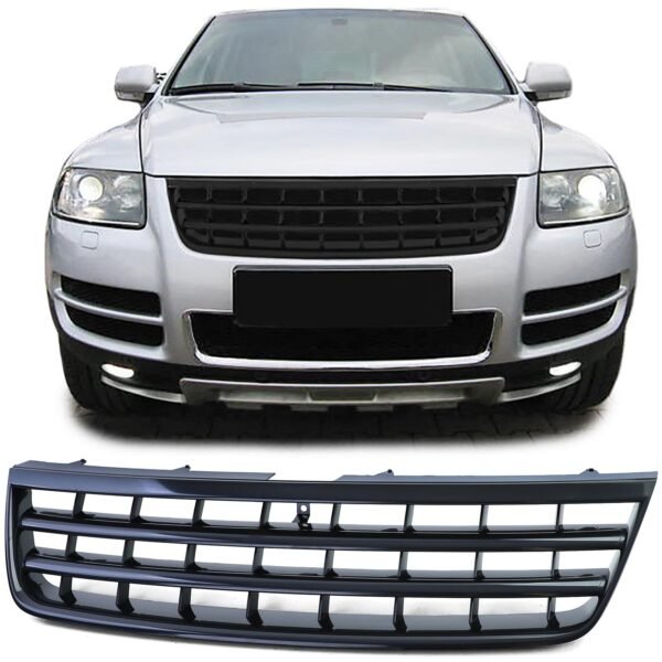 Front gloss black radiator grille for VW TOUAREG I