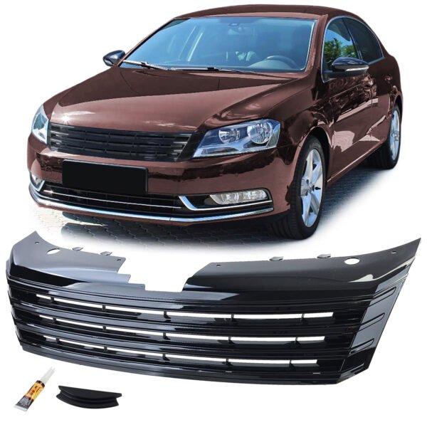 Gloss blakc front radiator grille for VW PASSAT B7