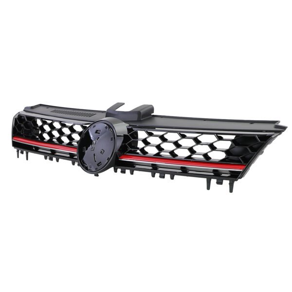 Honeycomb grille black gloss with red strip for VW Golf 7 12-17 GTI - Slika 2