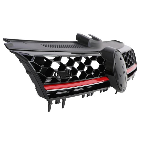 Honeycomb grille black gloss with red strip for VW Golf 7 12-17 GTI - Slika 4