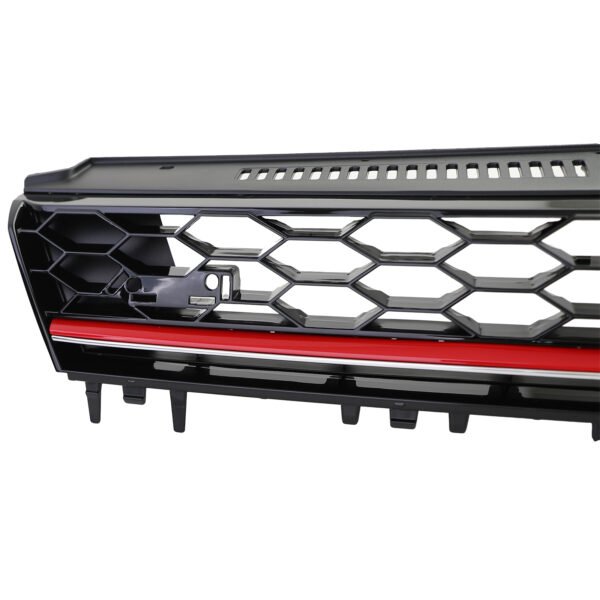 Honeycomb grille black gloss with red strip for VW Golf 7 12-17 GTI - Slika 8