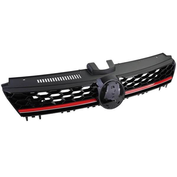 Honeycomb grille black gloss with red strip for VW Golf 7 12-17 GTI - Slika 3