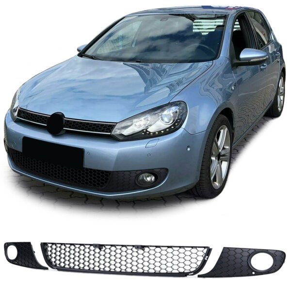 Bumper grille with fog light covers for VW Golf 6 08-13