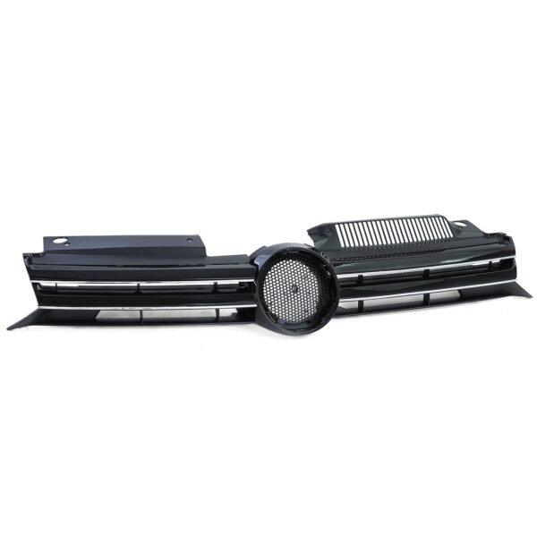 Grille (Black Gloss) with Chrome Strips for VW Golf 6 08-13 - Slika 2