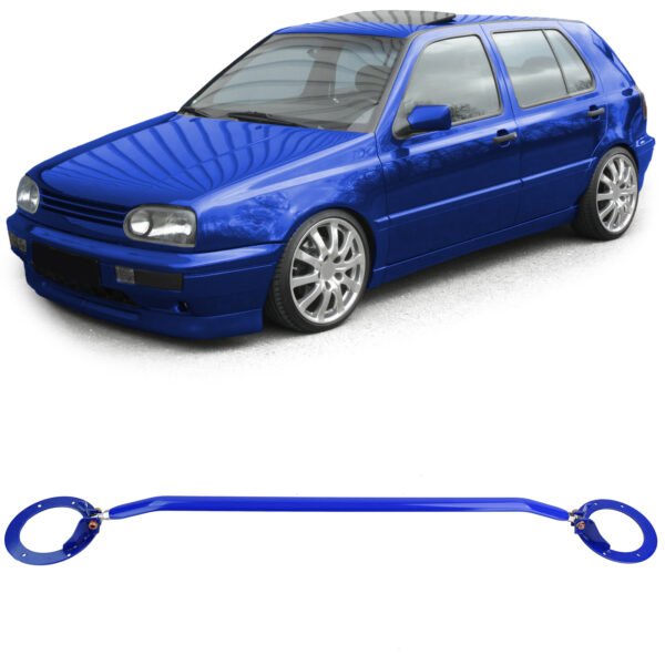 Blue aluminum 3-piece adjustable strut bar for VW GOLF 3, PASSAT and VENTO