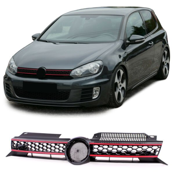 Honeycomb Grille (Black Red) for VW Golf 6 also GTI 08-13