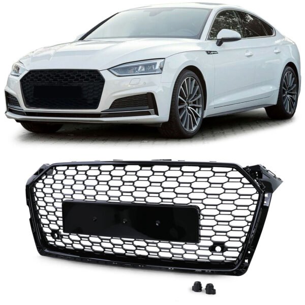 Sport gloss black honeycomb front grille for AUDI A5 F5