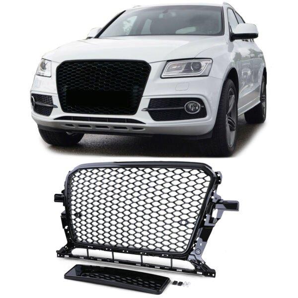 Sport gloss black honeycomb front grille for AUDI Q5 8R
