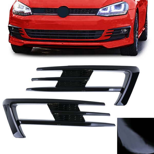 Fog light frames (GTI look, black gloss) for VW Golf 7 12-16