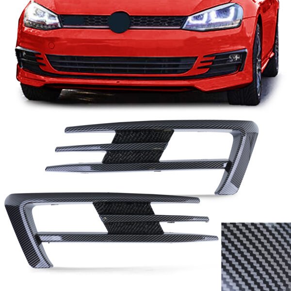 Fog light frames (GTI look, carbon look) for VW Golf 7 12-16