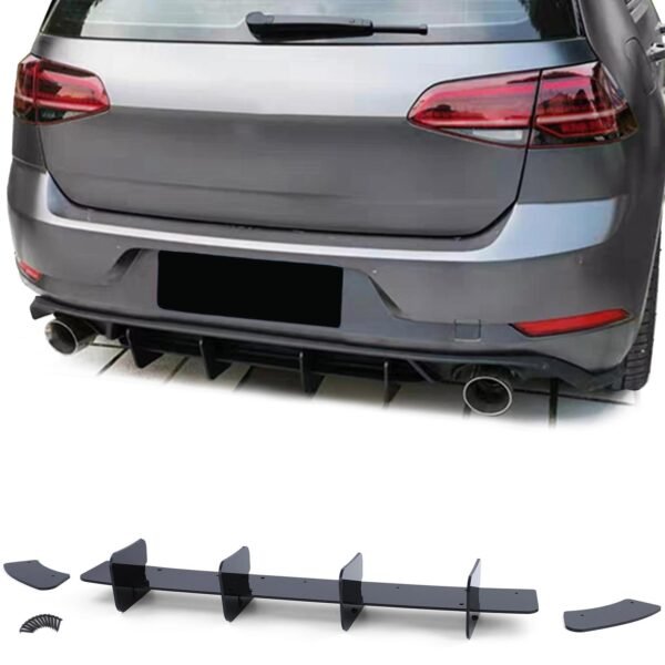 Rear Diffuser Insert (Black Gloss) for VW Golf 7 GTI Sedan 13-20