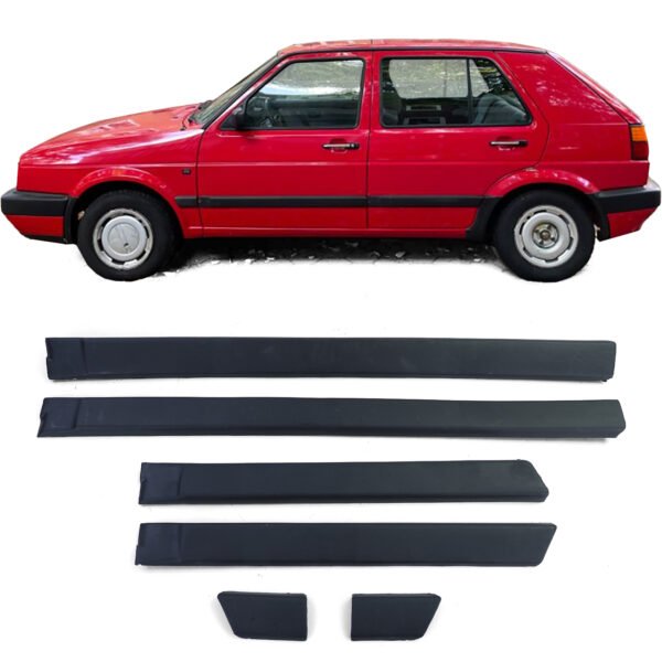 Wide door trim moldings set for VW Golf 2 87-92 4-door